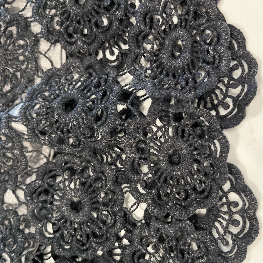 Lapis Black & Gray Crochet Lace Skirt Small - Picture 6 of 10